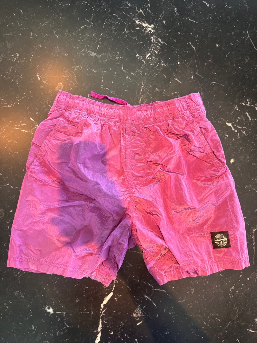 Stone Island Purple Swim Shorts with Logo Patch
